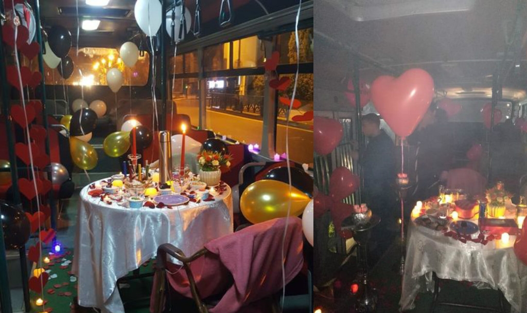 В Баку пара отметила годовщину свадьбы в автобусе