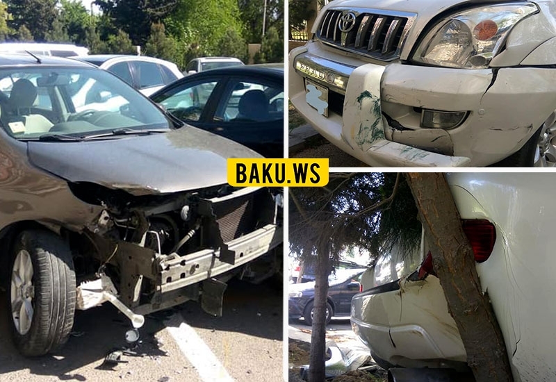 В Баку задержан водитель Land Cruiser, повредивший 12 автомобилей