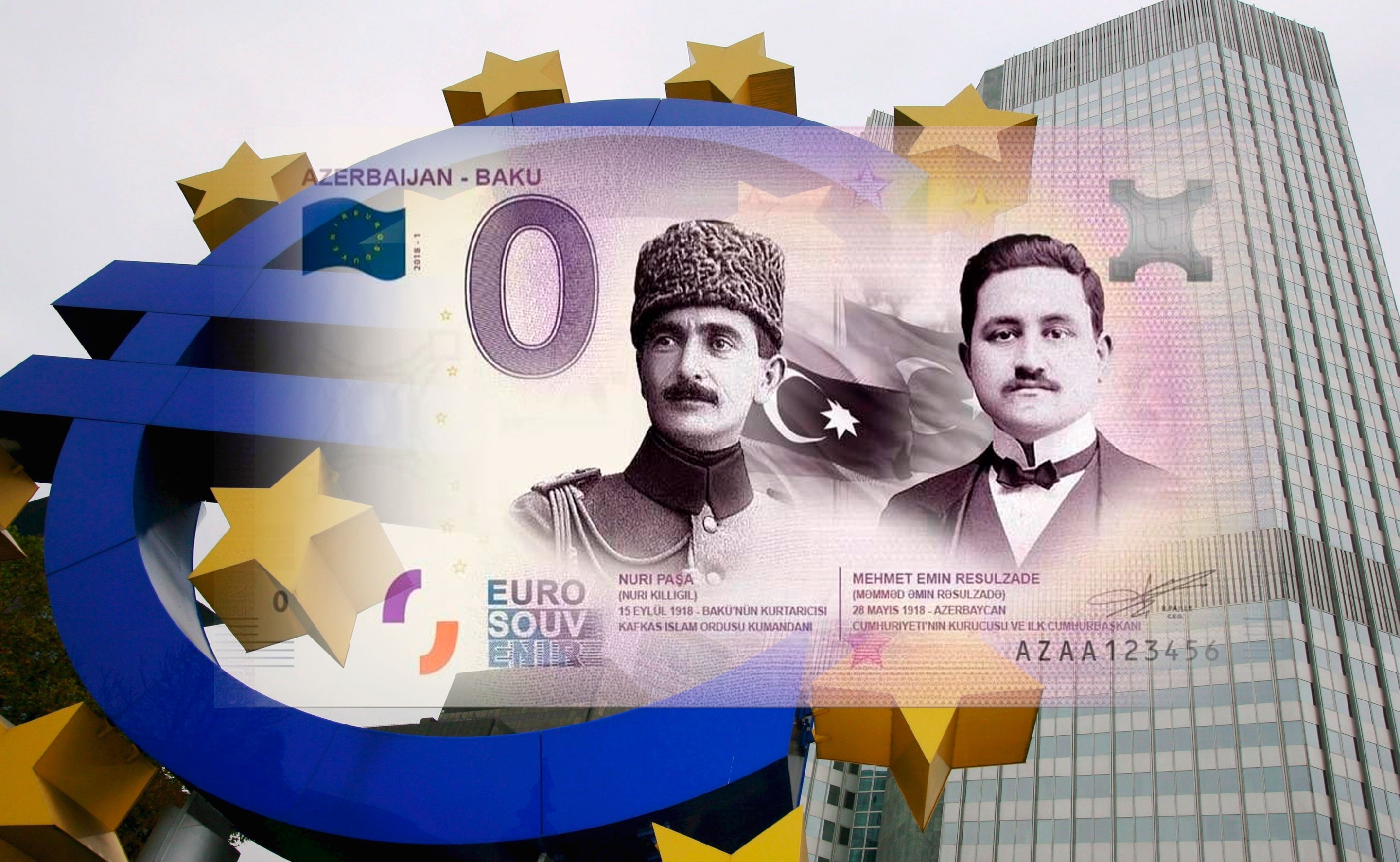 На евро появилось изображение Мамед Эмина Расулзаде
