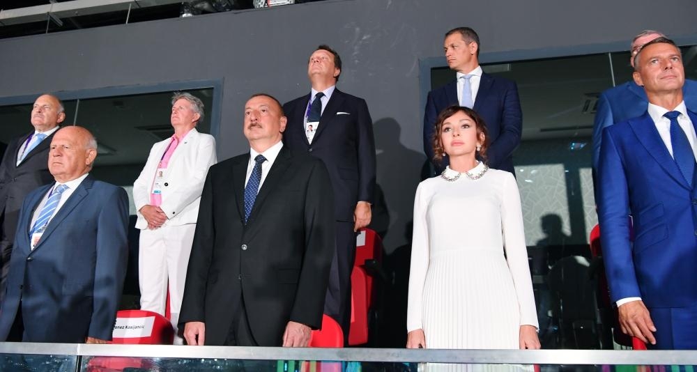 Ильхам и Мехрибан Алиевы на церемонии торжественного открытия Еврофестиваля -