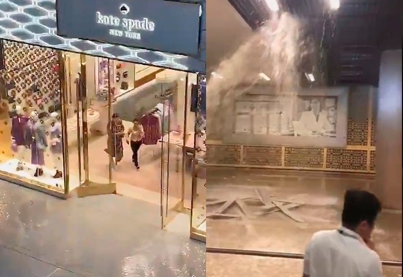 Крупнейший торговый центр мира затопило: вода потоками льется с потолка - ВИДЕО