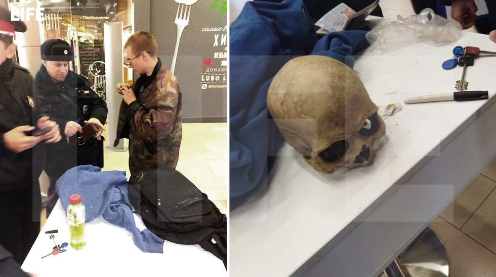 19-летний парень пришёл в ТЦ с человеческим черепом в рюкзаке - ФОТО