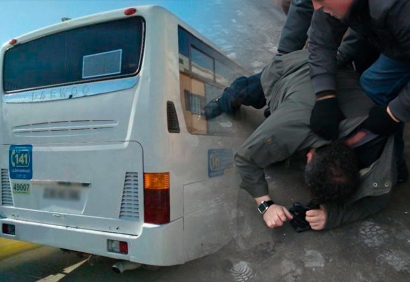 В Баку мужчина избил водителя и разбил стекло пассажирского автобуса