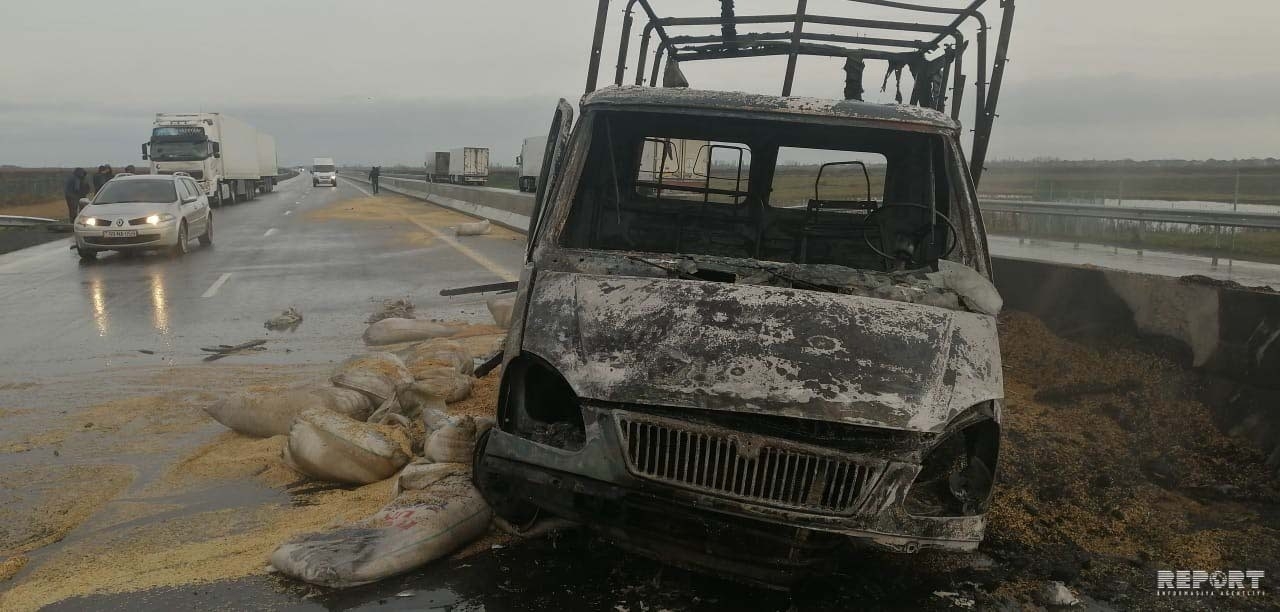 Жуткое ДТП в Азербайджане: водитель сгорел заживо - ФОТО