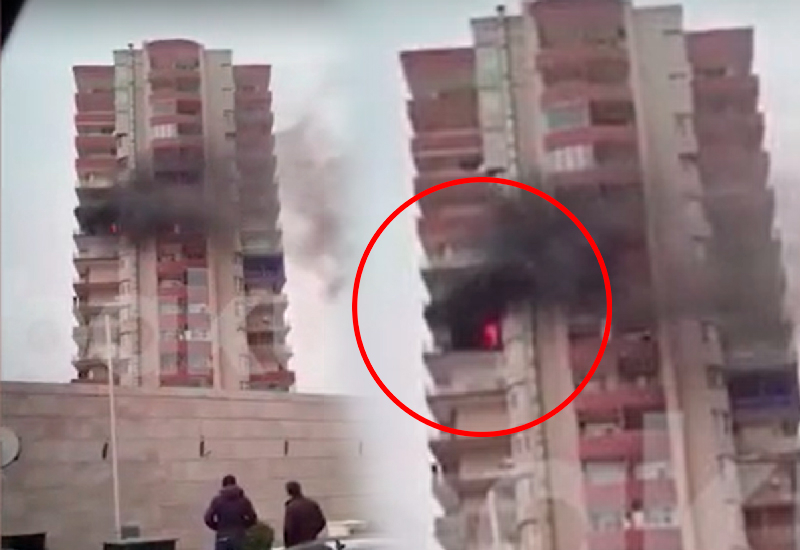 В Баку горит многоэтажка – ВИДЕО
