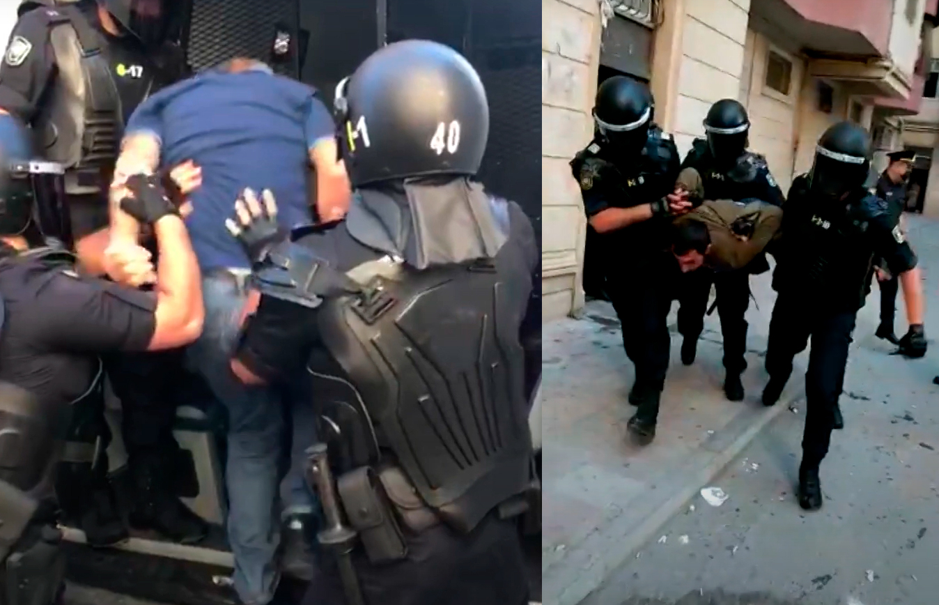 МВД: Задержаны бросавшие предметы в полицейских - ВИДЕО