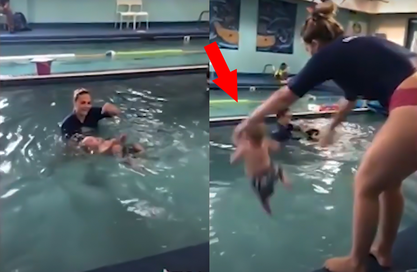 "Вы топите ребенка!": бросившая младенца в бассейн девушка шокировала Сеть - ВИДЕО