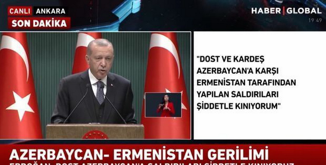 Эрдоган жестко раскритиковал нападение Армении на Азербайджан – ВИДЕО