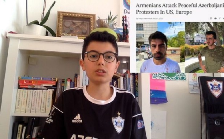 Юный азербайджанский блогер выразил протест против фашистской политики Армении - ВИДЕО
