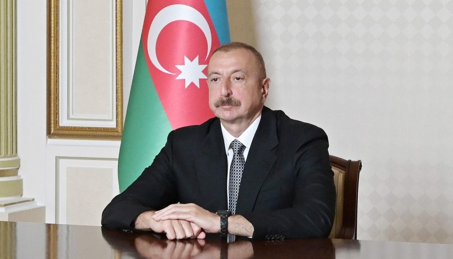 Президент Ильхам Алиев на онлайн-открытии госпиталя модульного типа - ФОТО