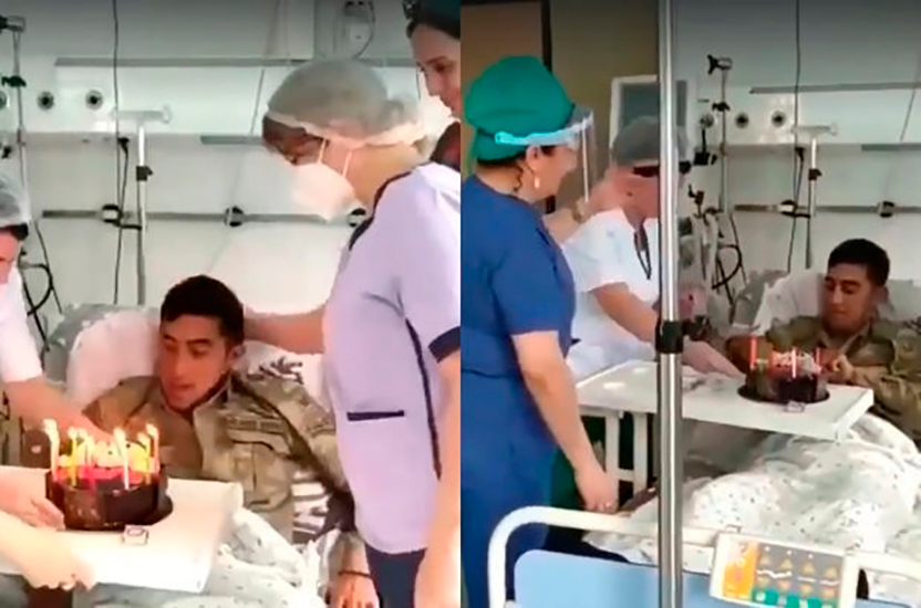 Медперсонал госпиталя сделал сюрприз раненному в боях солдату - ВИДЕО