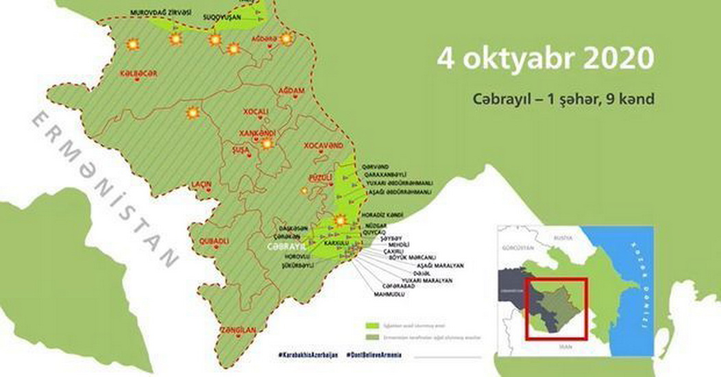 Интерактивная карта освобожденных от оккупации территорий Азербайджана - ВИДЕО