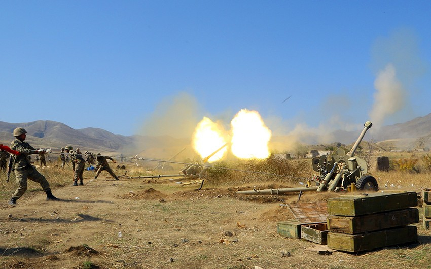 Артиллерия Азербайджана наносит сокрушительные удары по огневым точкам врага - ВИДЕО
