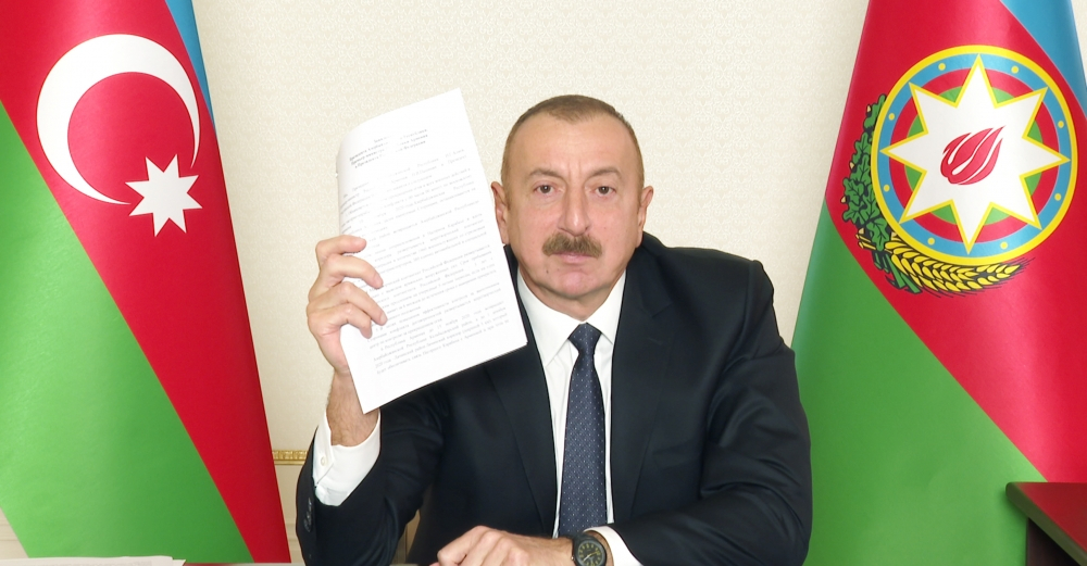 Ильхам Алиев: В данном заявлении нет ни единого слова о статусе Нагорного Карабаха - ВИДЕО
