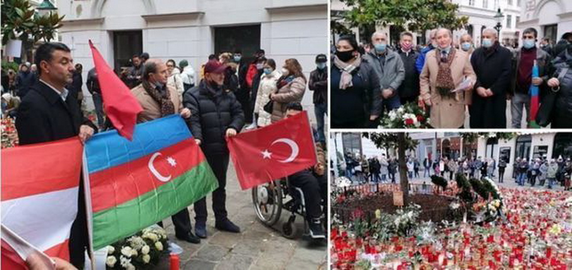Члены азербайджанской и турецкой общин Вены почтили память жертв теракта