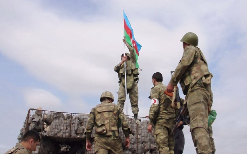 В селе Шелли Агдамского района поднят азербайджанский флаг - ФОТО