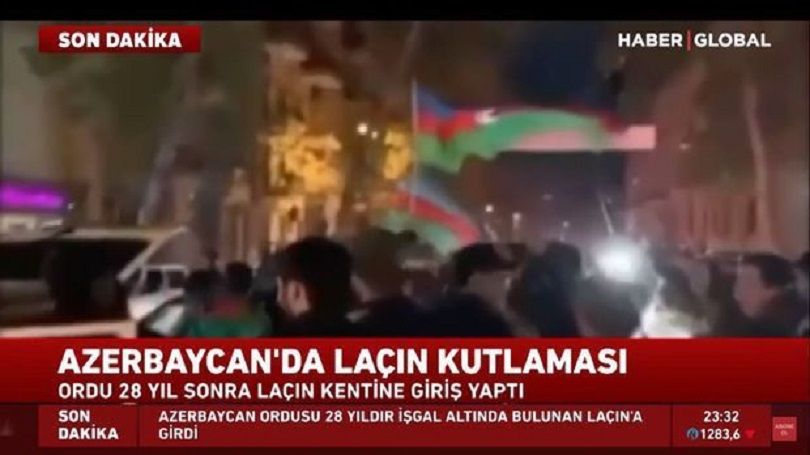 Haber Global разделил радость азербайджанцев, празднующих освобождение Лачина - ВИДЕО