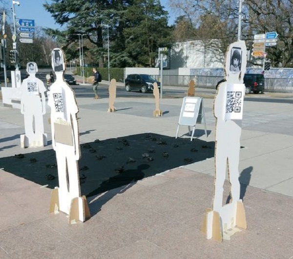 Изображения детей - жертв Ходжалинского геноцида на главных площадях Швейцарии - ФОТО