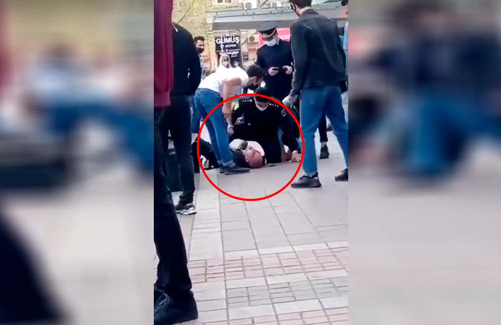 Скандал между полицией и гражданином из-за маски вызвал переполох в центре Баку