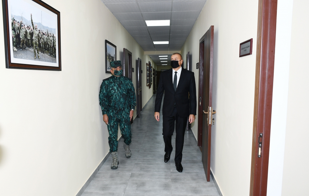 Верховный главнокомандующий ознакомился с воинской частью ГПС в Зангилане - ОБНОВЛЕНО - ФОТО
