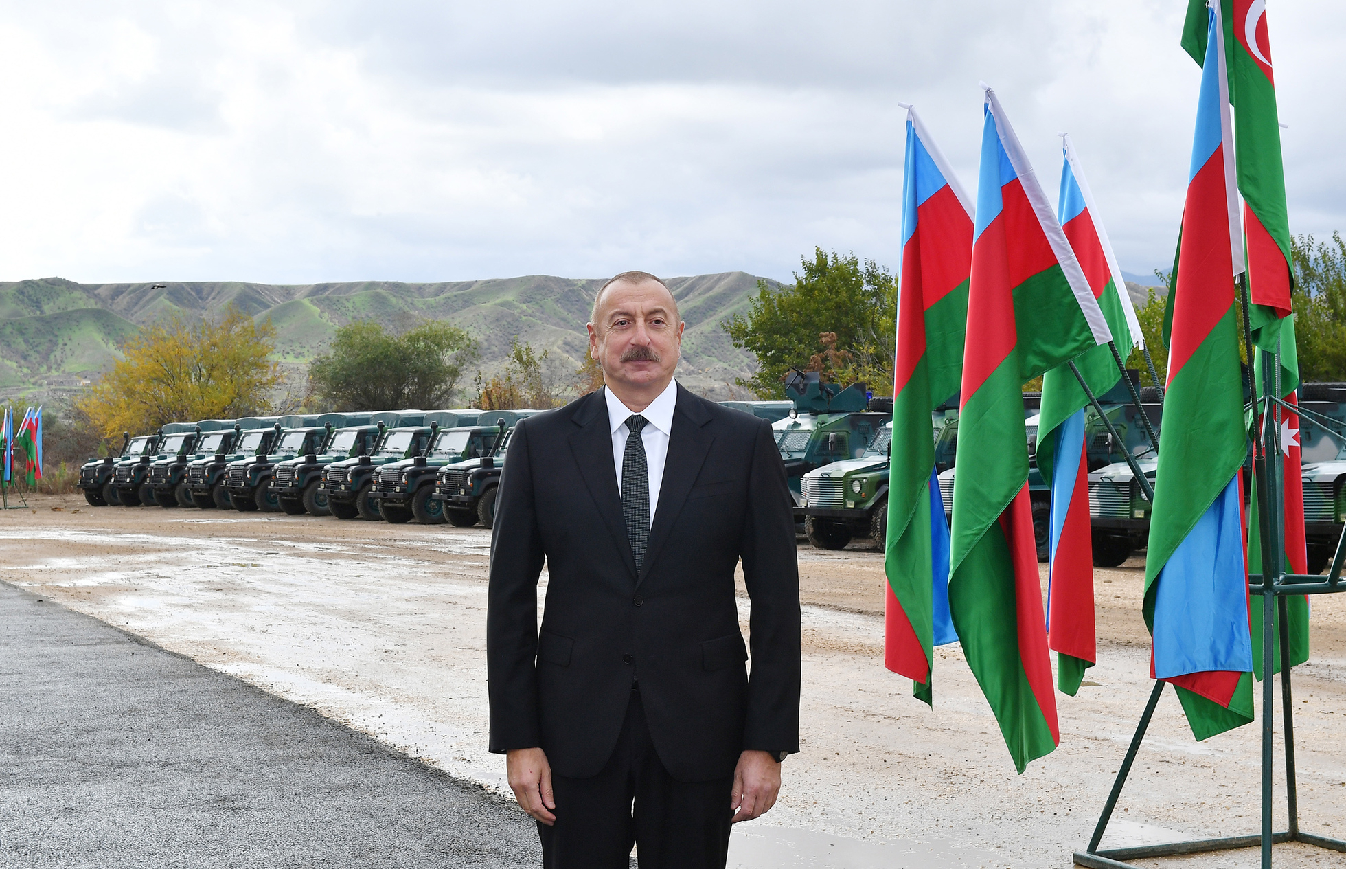 Президент Ильхам Алиев принял участие в открытии новой воинской части ГПС в Губадлы