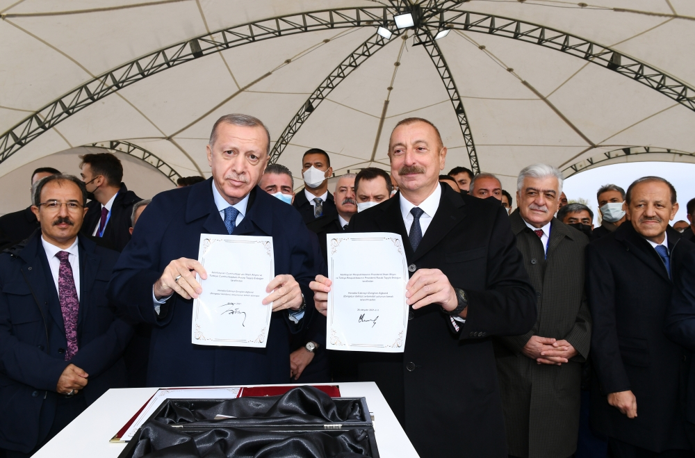 Президенты Азербайджана и Турции заложили фундамент Зангезурского коридора - ФОТО