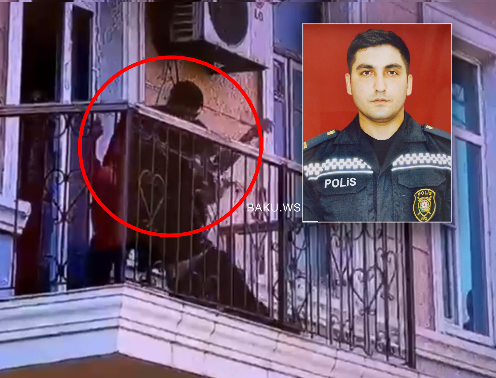 Полицейский в Баку спас мужчину из горящей квартиры – ВИДЕО