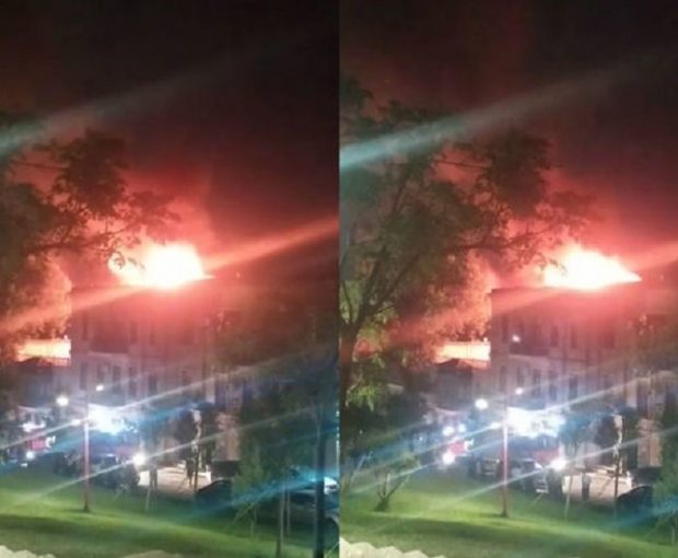 В центре Баку вспыхнул сильный пожар - ВИДЕО
