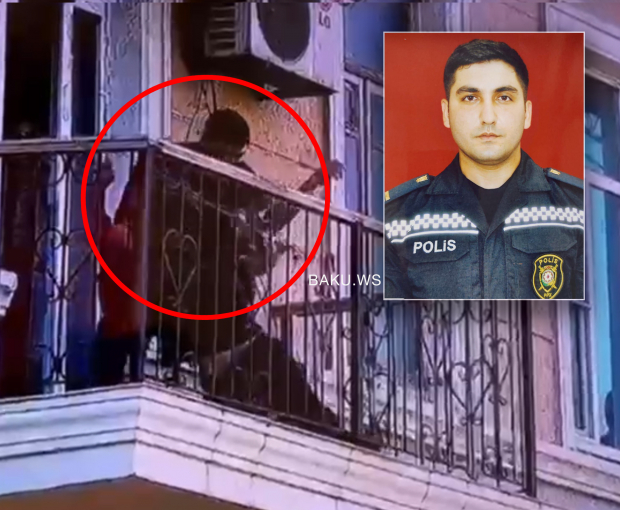 Полицейский в Баку спас мужчину из горящей квартиры – ВИДЕО