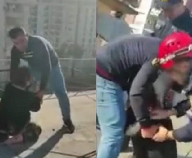 Попытка суицида в Баку: женщина хотела спрыгнуть с девятиэтажного здания - ВИДЕО