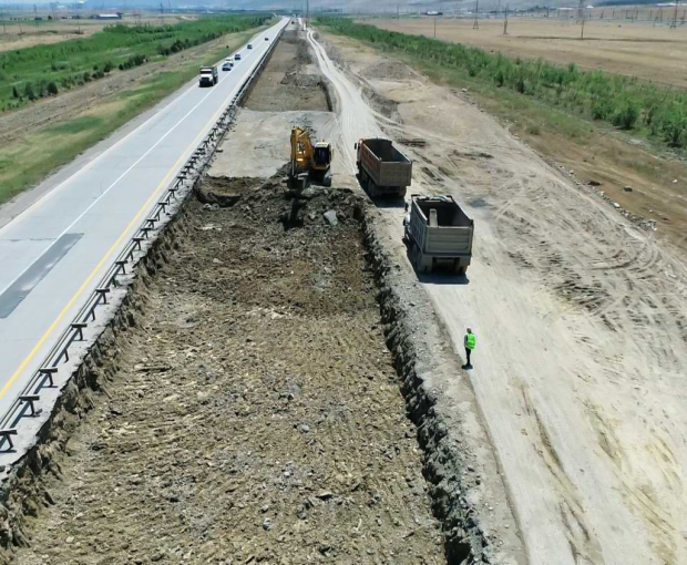 Продолжается реконструкция автодороги Баку - Губа - граница с РФ - ВИДЕО