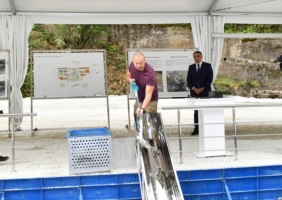 Глава государства заложил фундамент санатория "Истису" в Кяльбаджаре - ФОТО