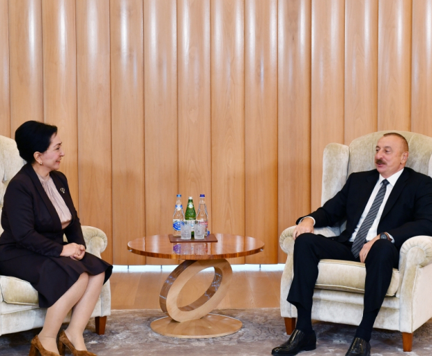 Президент Ильхам Алиев принял председателя Сената Узбекистана - ФОТО