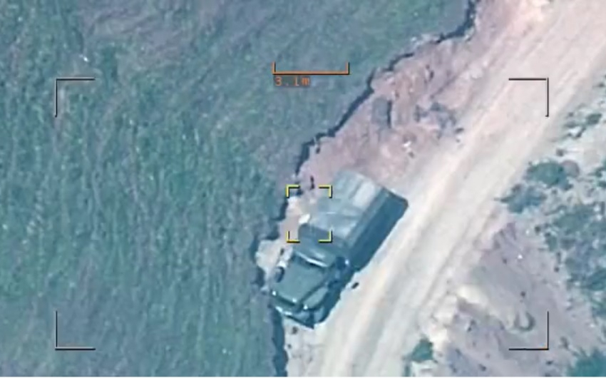 Азербайджанская армия уничтожила грузовик армянских террористов - ВИДЕО