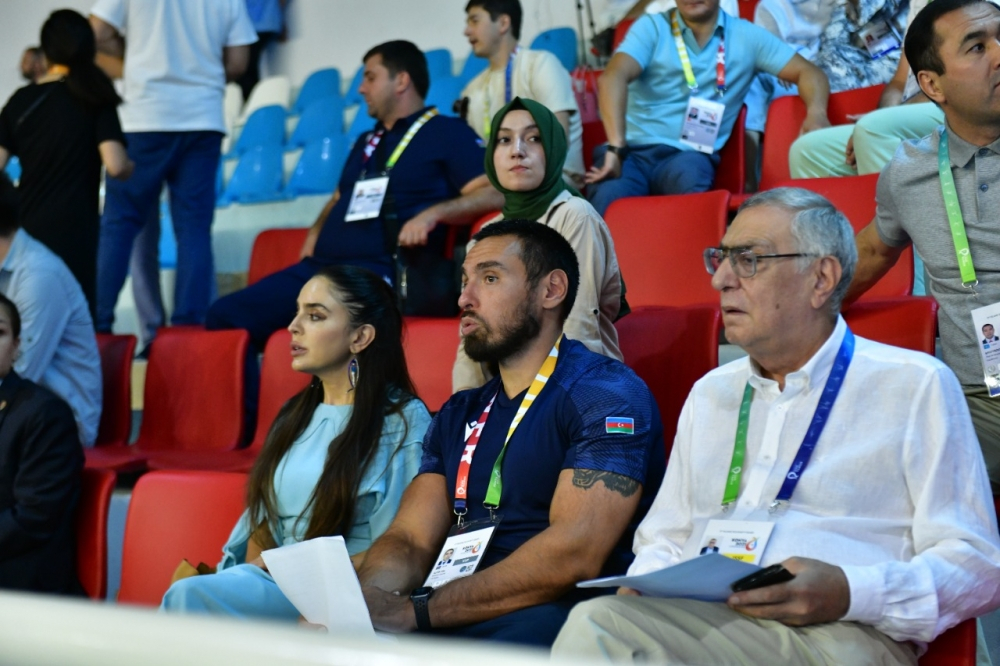 Лейла Алиева посмотрела поединки азербайджанских борцов за медали на Исламиаде - ФОТО