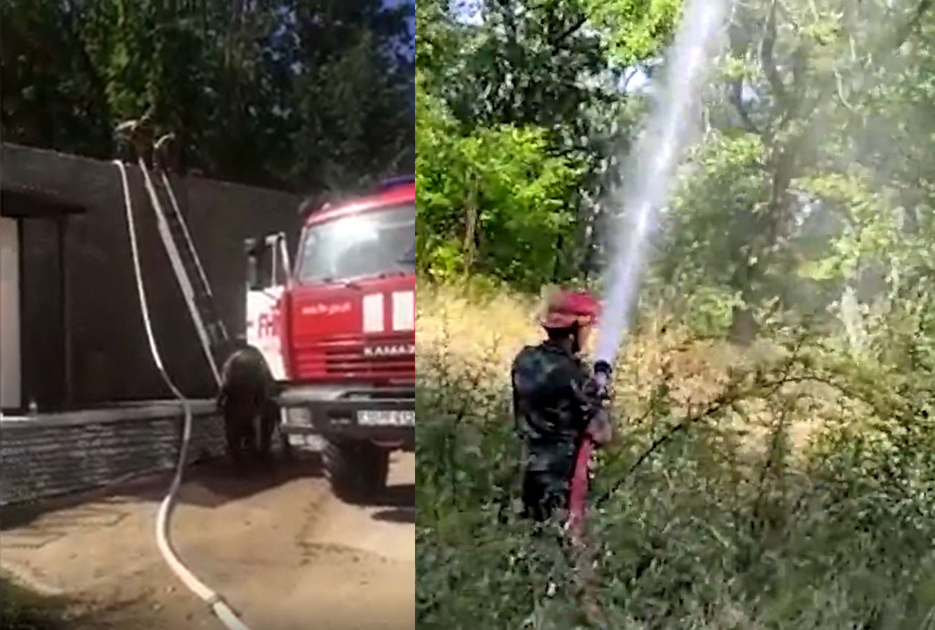 К тушению пожаров в Шабранском районе привлечен вертолет - ВИДЕО