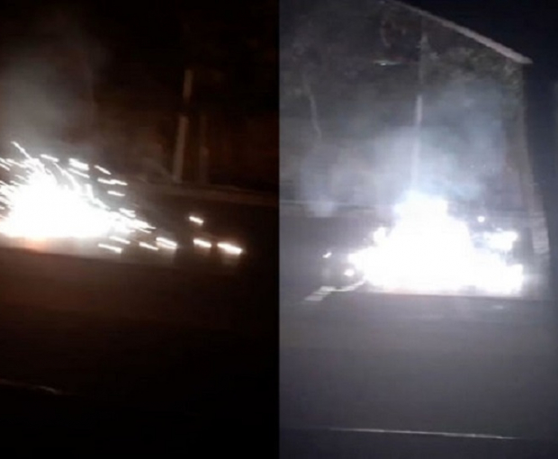 В Хырдалане высоковольтная линия электропередачи оборвалась и упала на дорогу - ВИДЕО