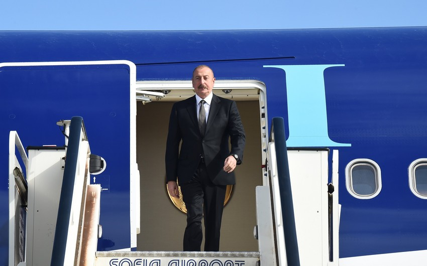 Президент Ильхам Алиев отбыл с официальным визитом в Болгарию - ФОТО