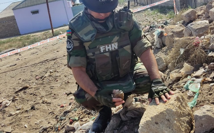 На территории Сабунчинского района нашли и обезвредили гранату - ВИДЕО