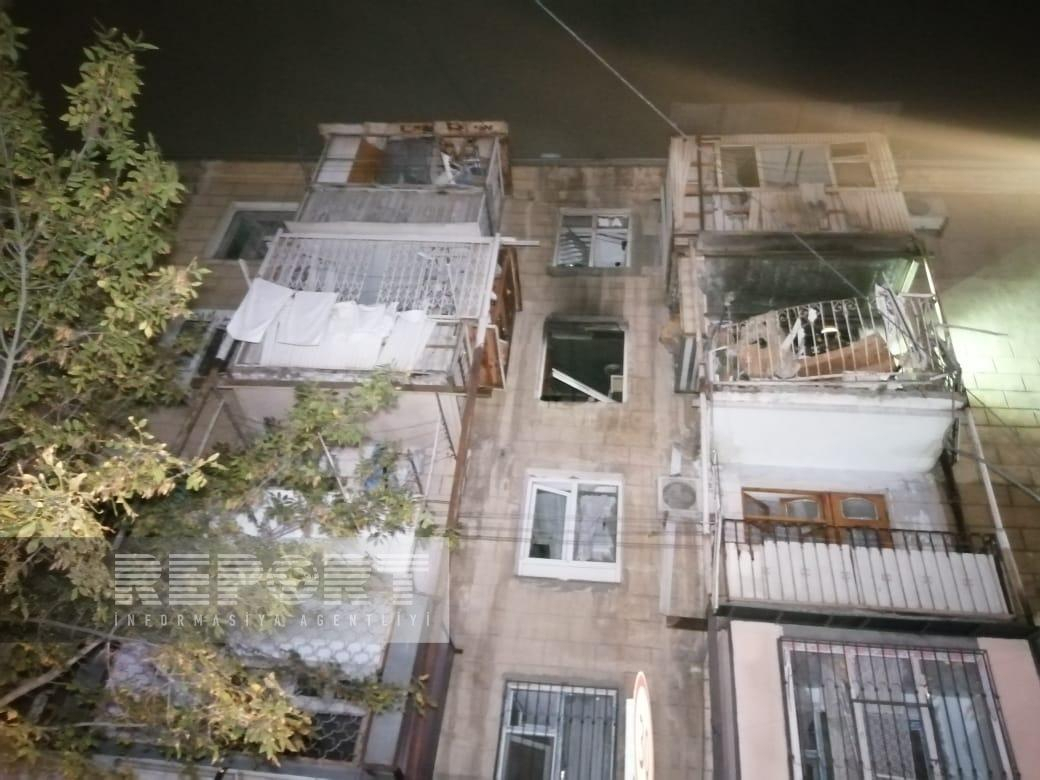 Во время пожара в Баку пострадали два человека
