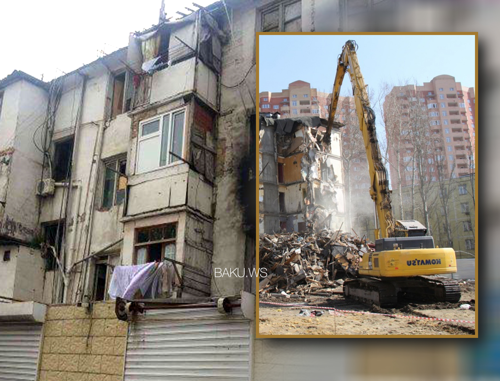 В Баку начался снос домов: Жильцам выдадут квартиры и деньги за аренду жилья