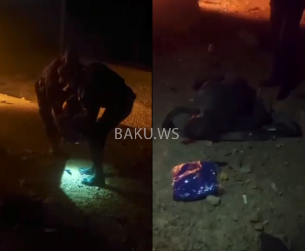 В Баку водителя вытащили из взрывоопасного автомобиля в последний момент - ВИДЕО