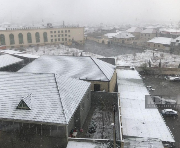 В Гяндже выпал первый снег - ФОТО