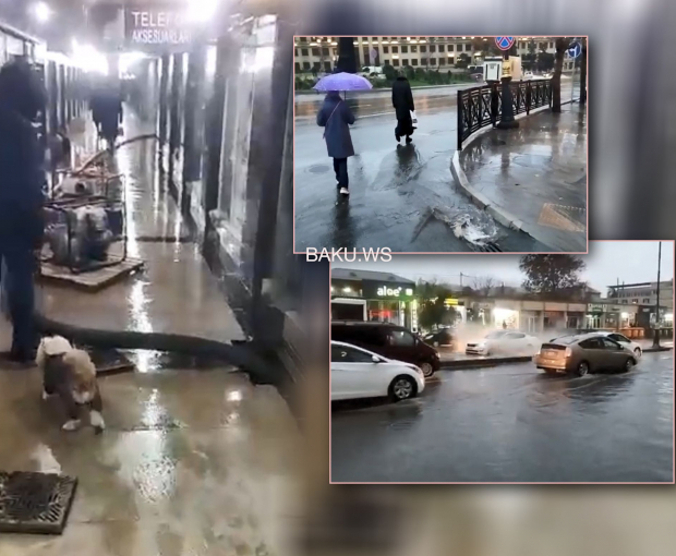 Дождь стал тяжелым испытанием для жителей Баку - ВИДЕО