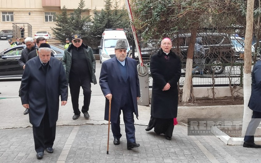 Лидеры религиозных конфессий на траурной церемонии шехида Орхана Аскерова - ФОТО