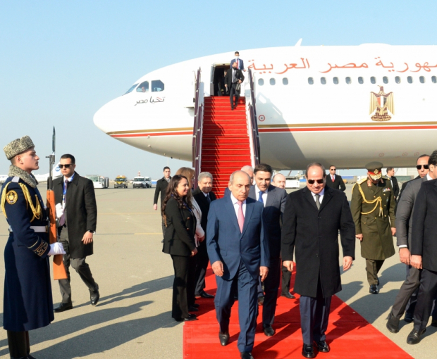 Президент Египта Абдул-Фаттах Ас-Сиси прибыл с визитом в Азербайджан - ФОТО