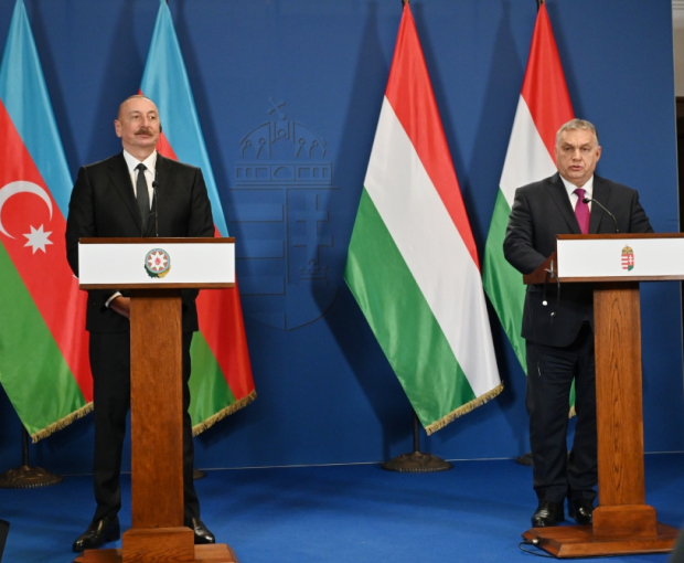 Президент Азербайджана и премьер-министр Венгрии выступили с заявлениями для прессы - ФОТО