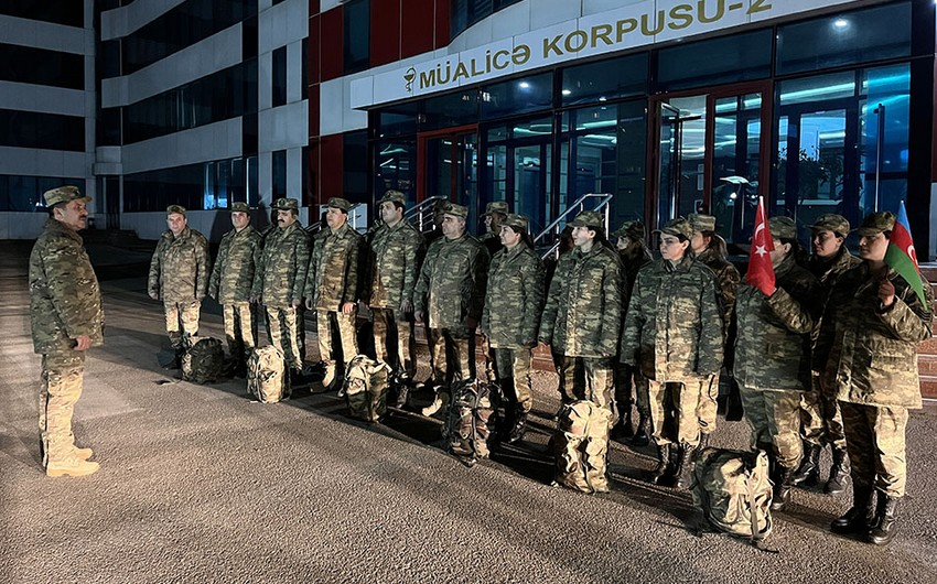 Группа военного медицинского персонала азербайджанской армии отправилась в Турцию - ФОТО