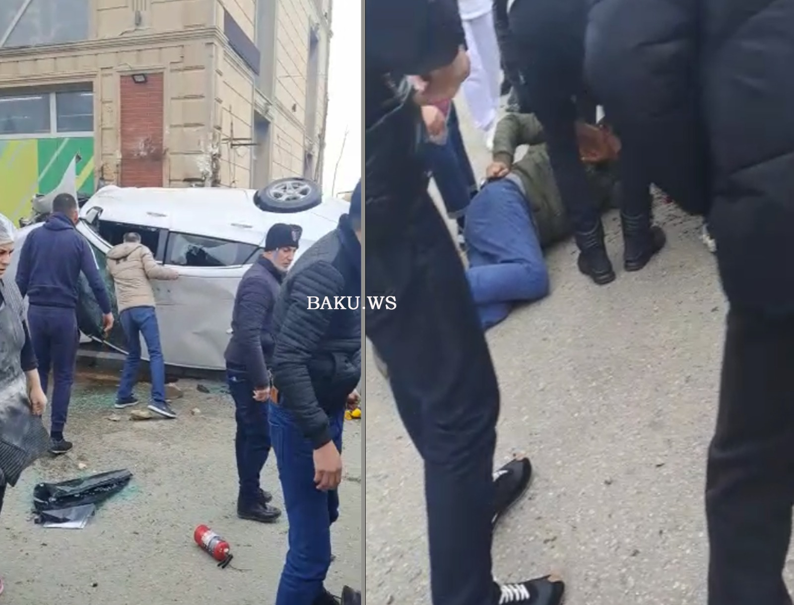 Страшная авария в Баку: столкнулись Prius и Malibu - ВИДЕО