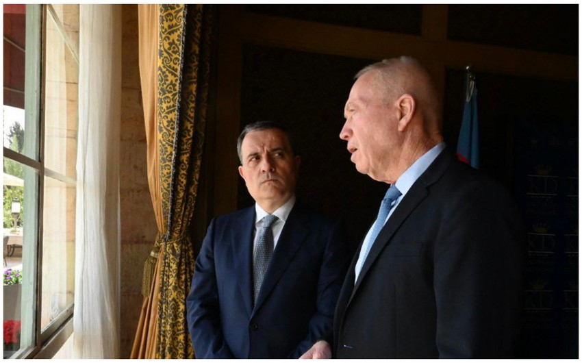 Джейхун Байрамов провел встречу с министром обороны Израиля - ФОТО